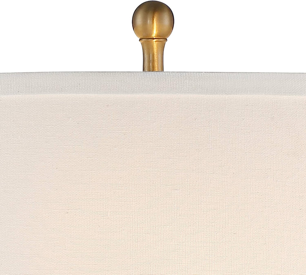 Vienna Full Spectrum Rolland Traditional Table Lamp with USB Dimmer 30' Tall Antique Brass Metal 2-Light Tapered Drum Shade for Living Room Bedroom House Bedside Nightstand Home Office