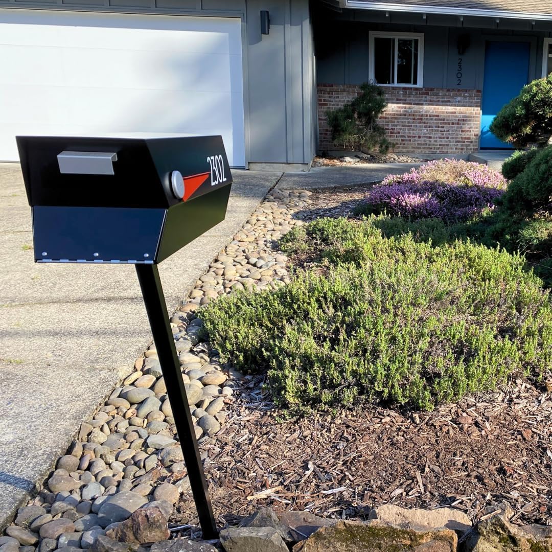 modbox USA Mid-Century Modern Curbside Mailbox | Solid Color (Black)