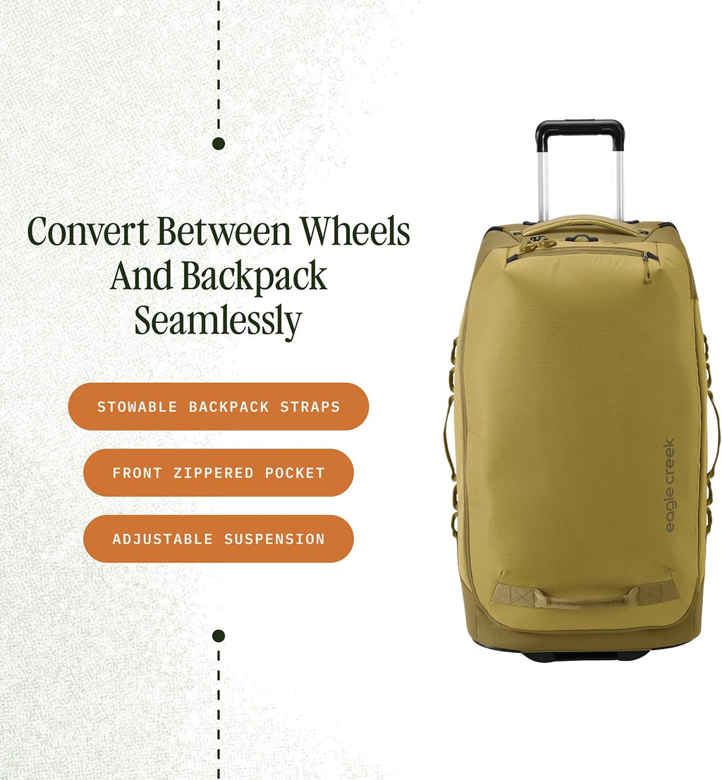 Eagle Creek Expanse 2-Wheel 29' Convertible Luggage Durable Luggage with Backpack Straps Water-Resistant, Expandable, Lockable Zippers Travel Gear Hauler - Gold