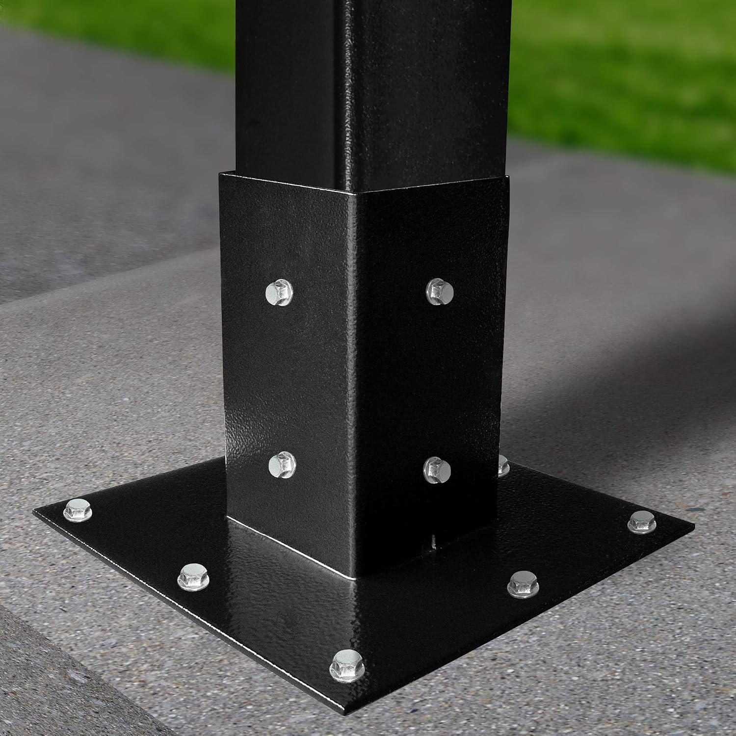 Mail Boss 7121 Black In-Ground Mounting Post, 43 x 4 x 4 inches and Mail Boss 7155 Black Surface Mount Base Plate