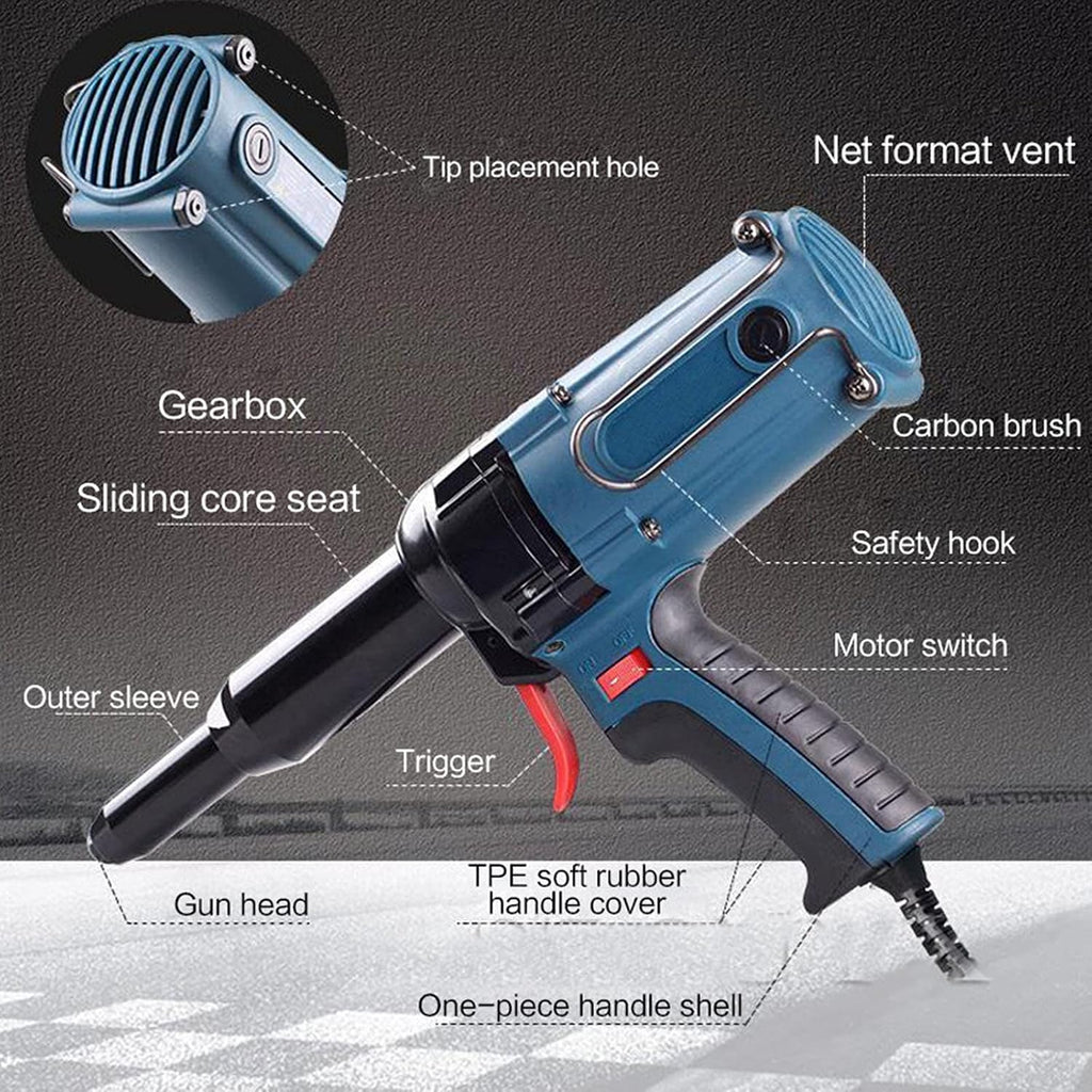 3.0-5.0Mm Electric Riveter Blind Rivet Gun, 400W Riveting Tool Electrical Riveter Power Tool