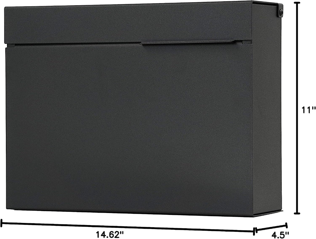 Vsons Modern Design Mailbox, wall-Mount Mailbox Vsons Design Mitch B (Aluminum Black Powder Coated) (Black)