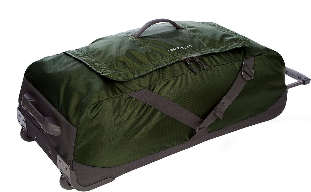 Eddie Bauer Traverse Luggage | Roller Wheels | Telescoping Handle | Travel | Vacation | Ripstop Nylon - Dark Loden, 31'