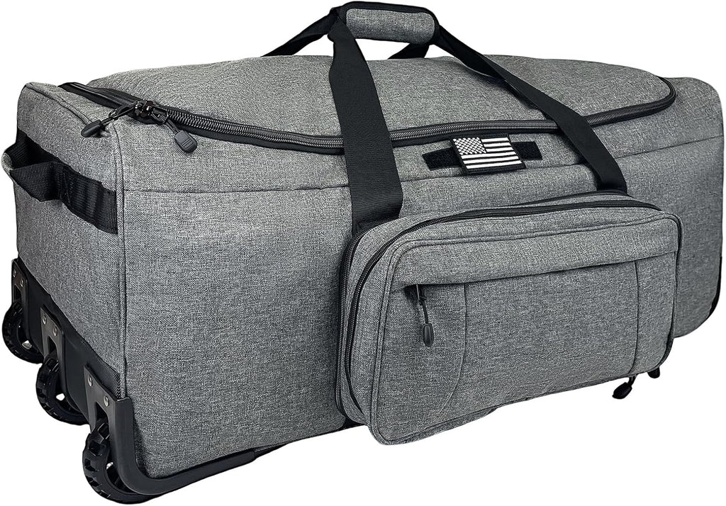 WOLT 120L Rolling Duffle Bag with Wheels, Large Deployment Military Bag, Wheeled Heavy Duty Luggage for Travel, Camping
