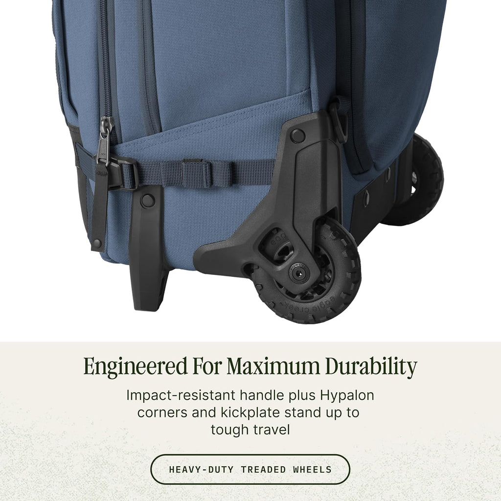 Eagle Creek Gear Warrior XE 2-Wheel Convertible Carry-On Luggage for Travel Essentials - Heavy Duty Wheels - Lockable Zippers - Interior Laptop Sleeve - Blue Jay - 21.75'