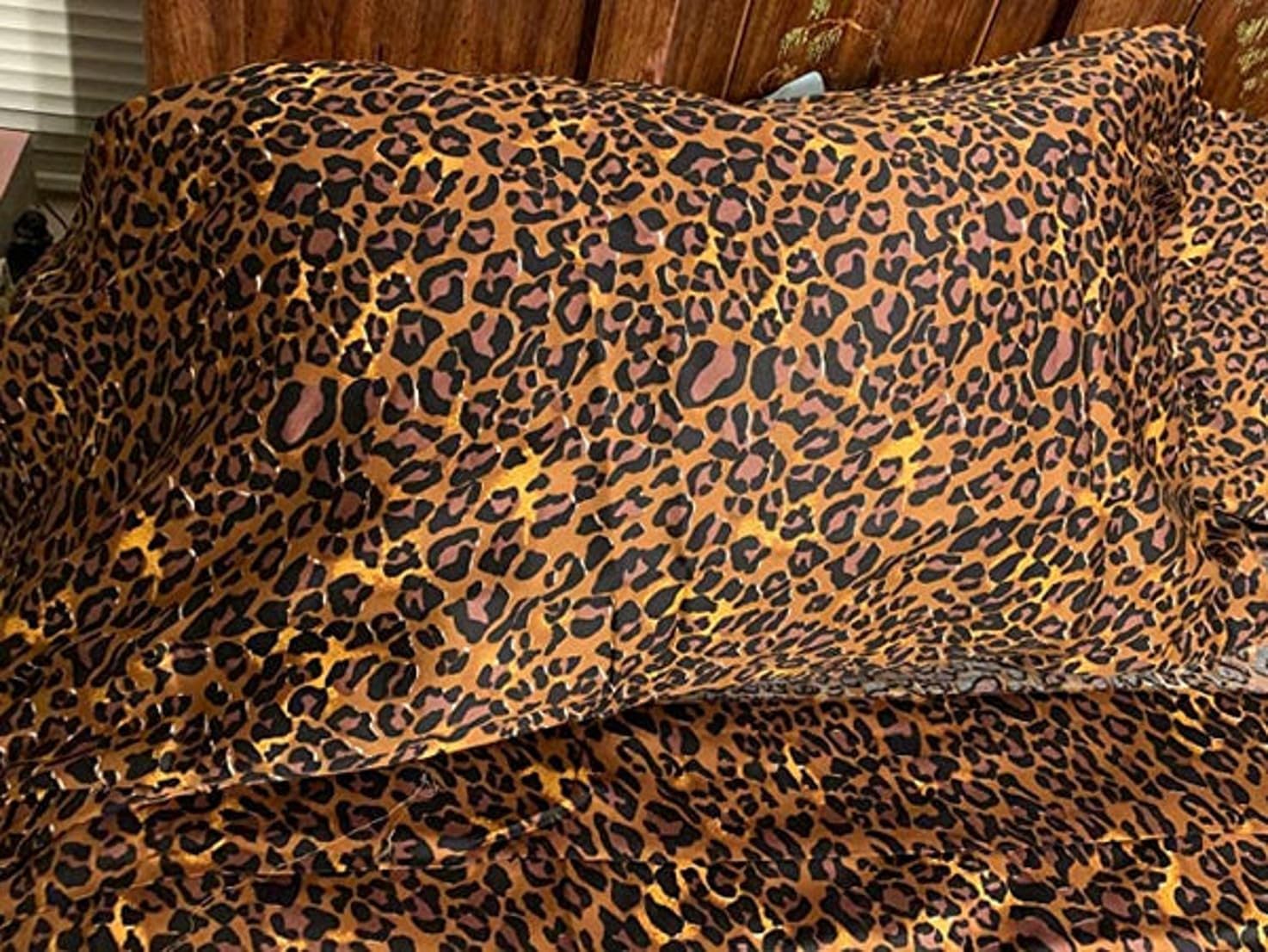 100% Egyptian Long Staple Cotton Bedsheet Set, 800 Thread Count, 6-PC Sheets Set, Leopard Print Color, Queen Size, 15 Inch Deep Pocket of Fitted Sheet, Soft Sateen Weave Breathable