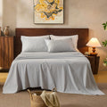 100% Linen Sheets Queen Size,Breathable & Durable 4-Piece Bed Flax Sheet Set,Soft All-Season Bedding for Hot Sleepers 16' Deep Pocket Oeko-TEX Certified,（Queen, Grey）