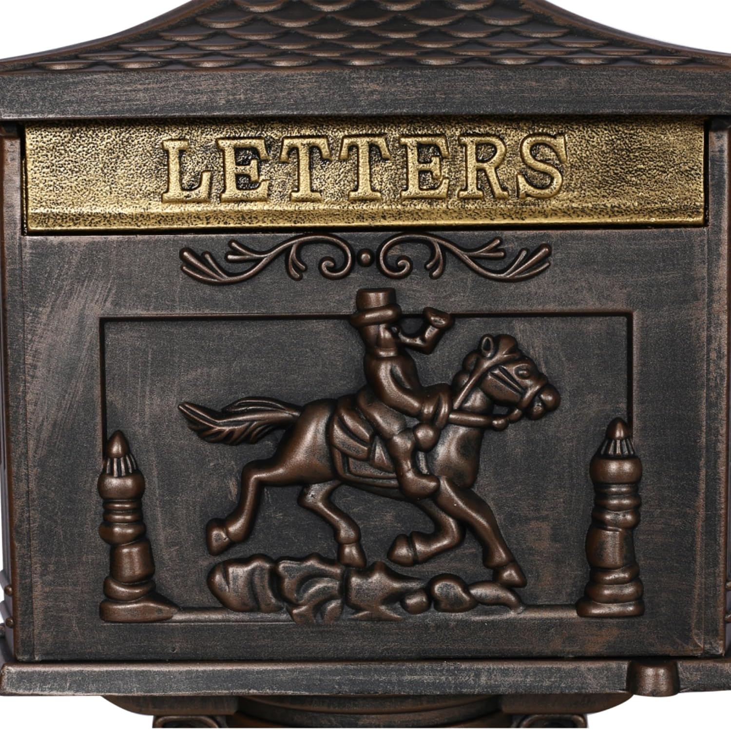 Mailboxes for Outside with Post,Mailbox Cast Aluminum Mail Box Postal Box Security Heavy Duty New (Aluminium+Bronze)