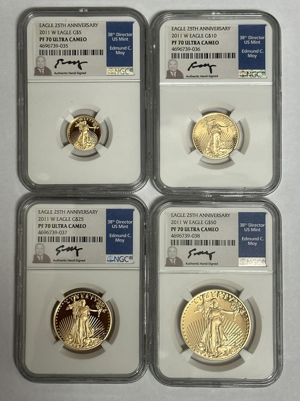 2011 W 2011 Coin Proof Gold American Eagle Set NGC PF70 UC Moy Signature Rare Collection NGC PR-70