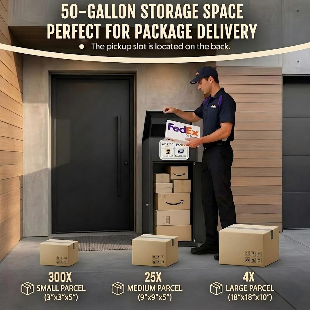 Package Delivery Boxes for Outside Anti-Theft and Waterproof 36.4'H Large Parcel Drop Box Outdoor for Yard Garden Patio Home Porch Curbside