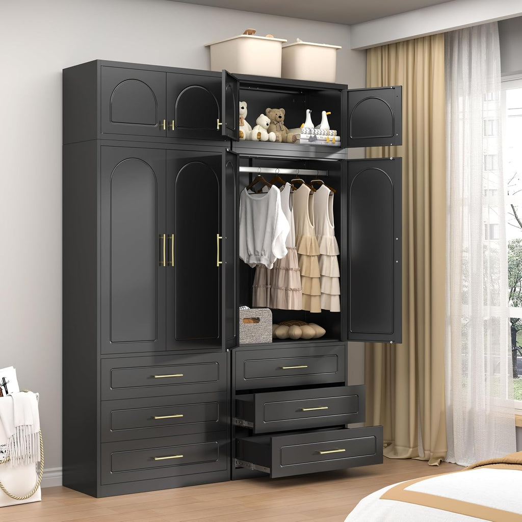 90' Tall Kitchen Pantry Cabinet,Storage Cabinet with Doors and Adjustable Shelves,Modern Kitchen Hutch Cabinets,Freestanding Cupboard for Livingroom Diningroom