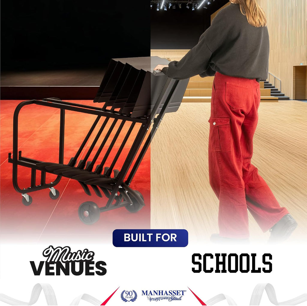 Manhasset 1920 Short Storage Cart for Music Stands - Holds 12 Manhasset Music Stands