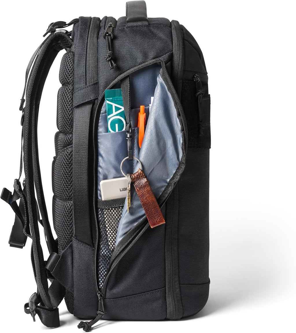 URBAR ARMOR GEAR UAG 24-Liter Laptop Backpack - Fits up to 16' Laptop Clamshell Opening Side Bottle Holder Pocket Travel Carry-on Luggage Daypack, Premium Tech Black