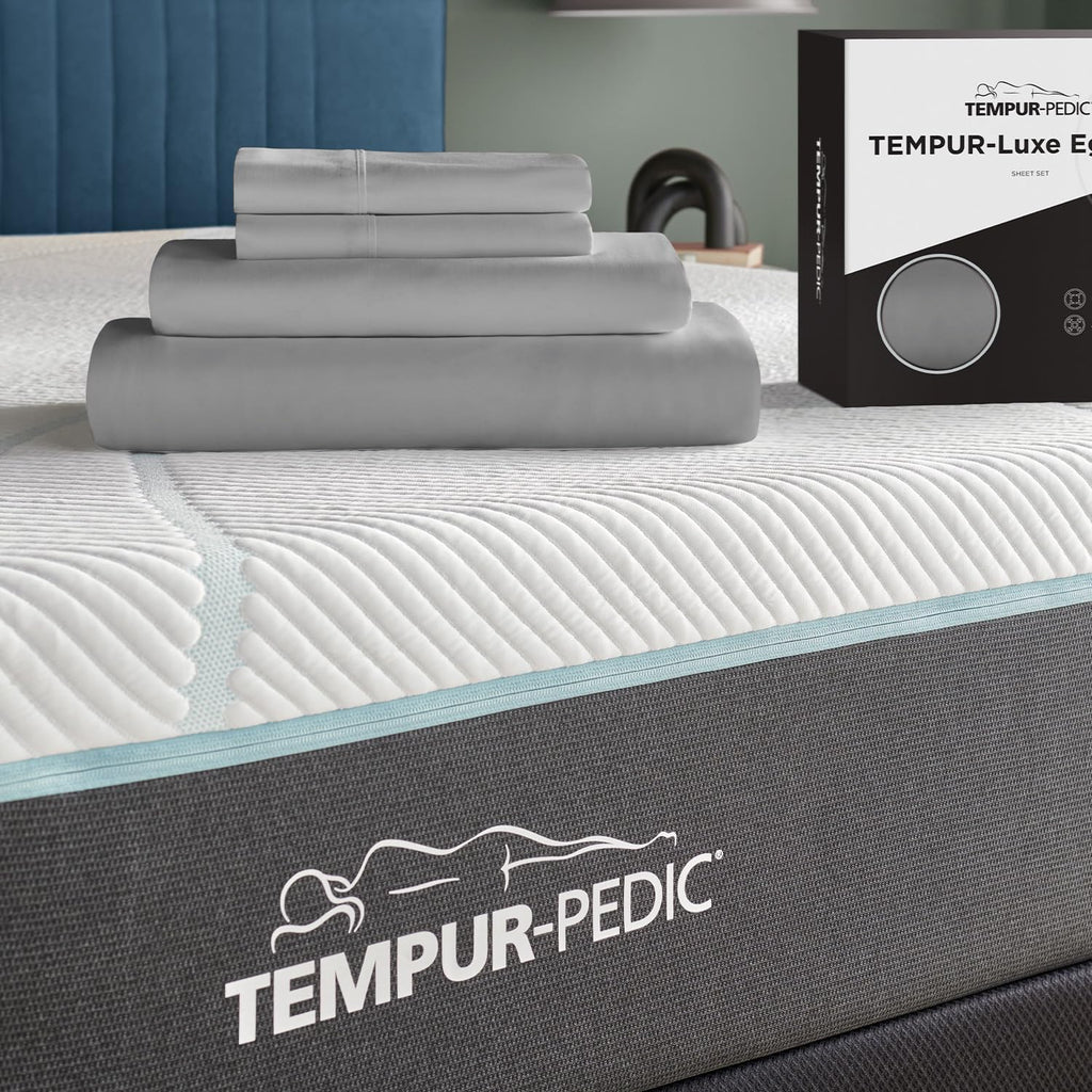 TEMPUR Luxe Egyptian Cotton Sheet Set Silver Mist - Twin