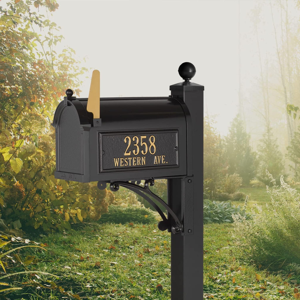 Whitehall™ Personalized Whitehall Capitol Mailbox with Side Address Plaques and Post Package (4 Colors Available)