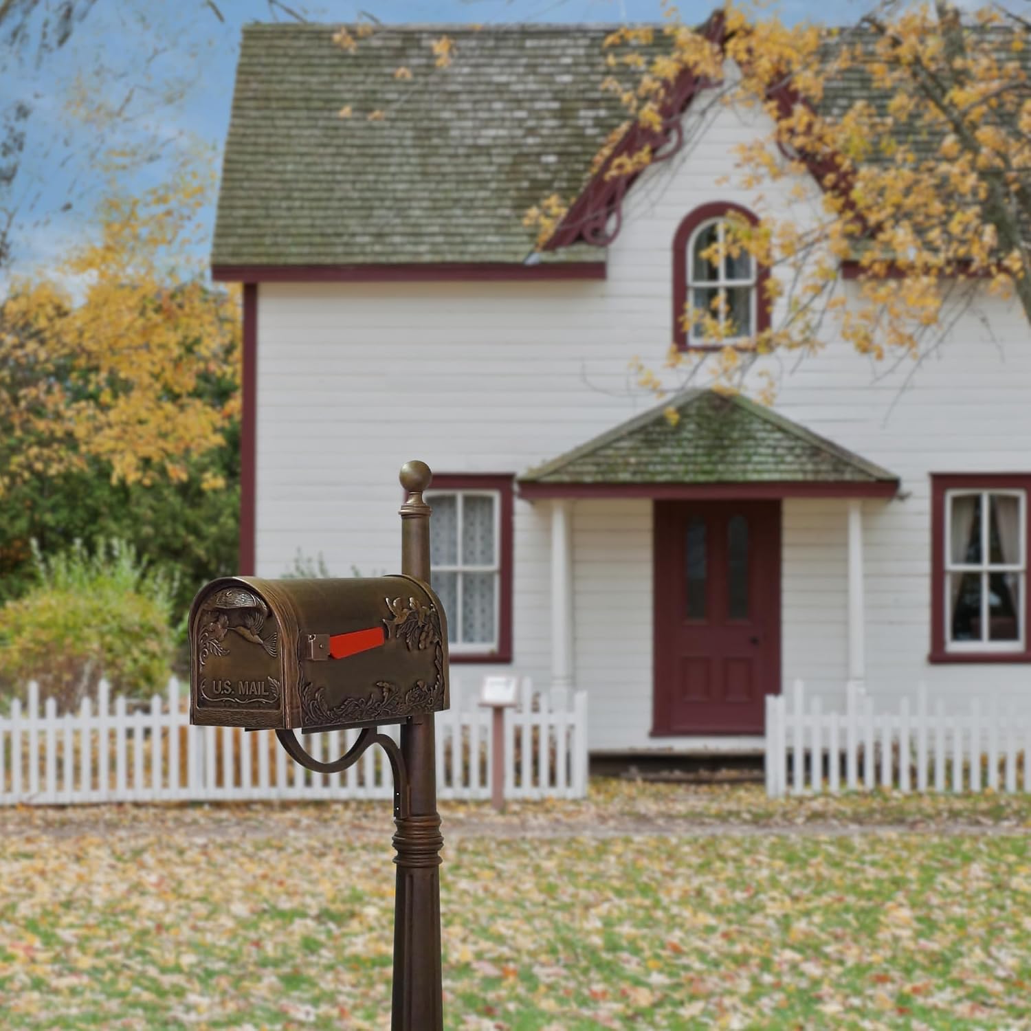 Special Lite Hummingbird Curbside Mailbox with Ashland Post - Copper Mailbox with Aluminum Post - SCB-1005_SPK600-CP