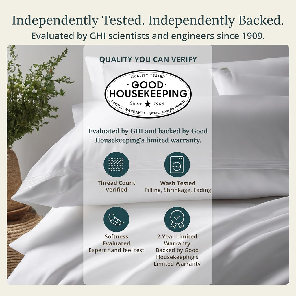 California Design Den Thick and Natural 100% Cotton Sheets for Queen Size Bed Set - 1000 Thread Count Sateen, Deep Pocket Queen Bed Sheets, Durable Bedding Set - Blue