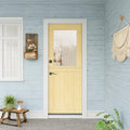 32' x 80' Exterior Dutch Entry Door (Front/Outside) - 1.75' Solid Pine with 1-Lite Glass, Half Panel,Interior Doors Slab for Home Entryway/Back w/4 Hinges+1 Latch +1 Slab+1 Lock Set