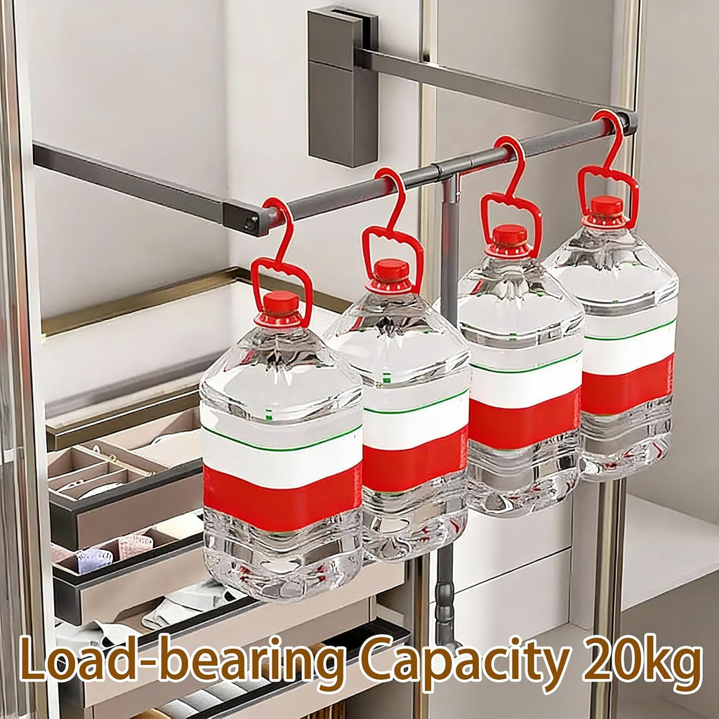 Pull Down Closet Rod,44 Lbs Load Capacity,Adjustable Width Wardrobe Lift Rail Organizer,Side Mounted Hanger,Storage Organizer Soft Close Garment Hanging Rack(Size:66-89cm (25.98-35.04 inches))