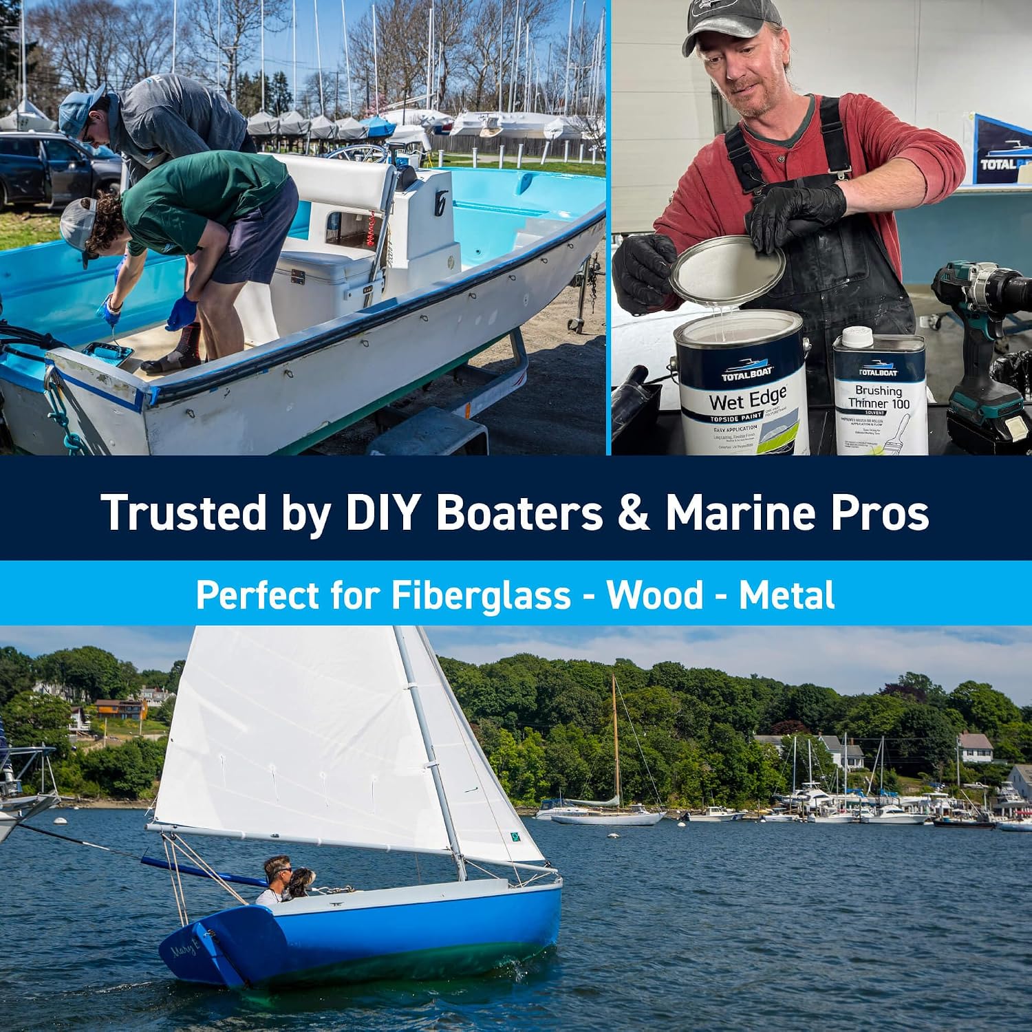 TotalBoat Wet Edge Topside Marine Paint Premium Polyurethane Coating for Boats, RVs, Exterior Trim, Fiberglass, Metal, and Wood (Flat Gray, Gallon)