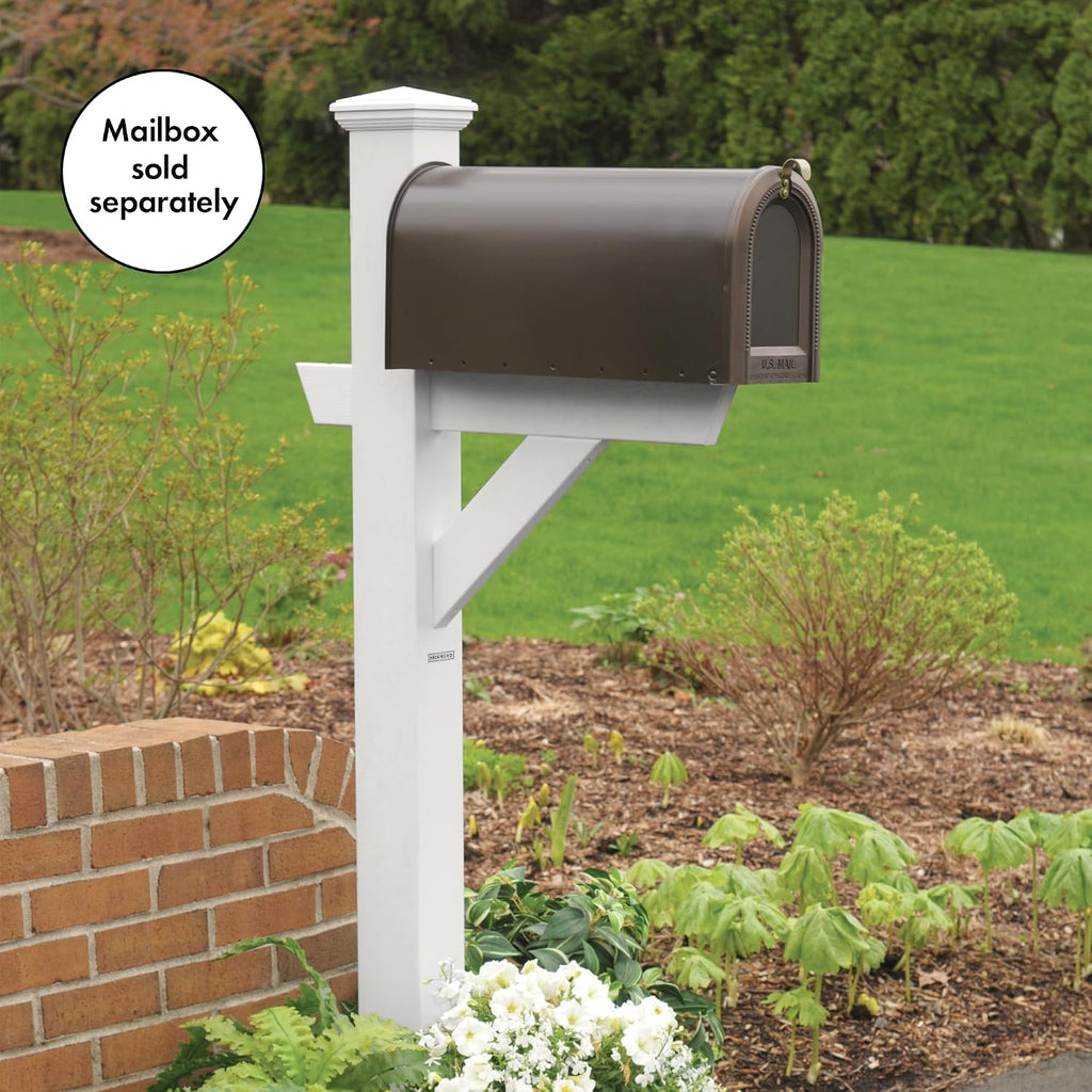 Highwood AD-MLBX1-WHE Hazelton Mailbox Post, Standard, White