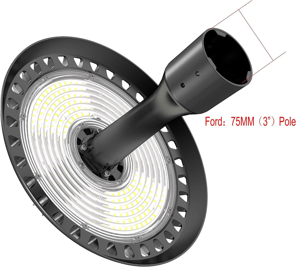 Post Top Light 150W LED Area Light 16000Lm Pure White (500W Equivalent) Garden Pole Lights Outdoor Post Top Lamps Pathway Pole Light Fixture for Street Yard Garden