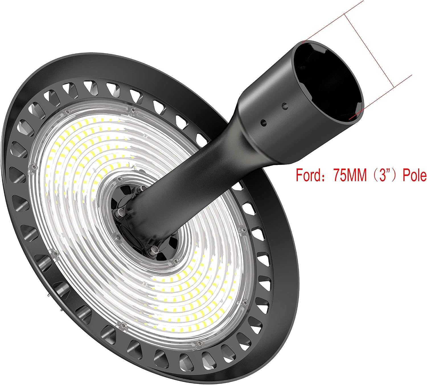 Post Top Light 150W LED Area Light 16000Lm Pure White (500W Equivalent) Garden Pole Lights Outdoor Post Top Lamps Pathway Pole Light Fixture for Street Yard Garden