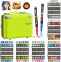 408 Colors Acrylic Paint Markers Set Soft Brush Tip, Includes 360 Colors Acrylic Markers & 48 Colors Metaliic Markers, Odorless, Waterproof, Quick-Dry, for Rock Painting, Canvas, Egg & DIY Crafts