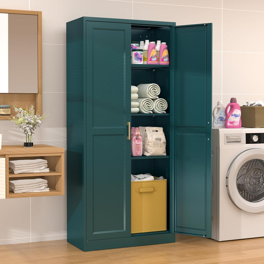 71' Metal Tall Kitchen Pantry Cabinet,Storage Cabinet with Doors and Adjustable Shelves,Modern Kitchen Hutch Cabinet,Freestanding Cupboard for Dining Living Room
