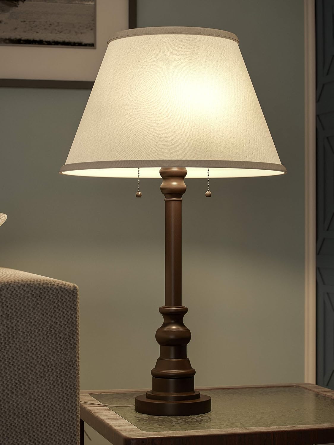 Kenroy Home 30437BRZ Spyglass Table Lamp with Bronze Finish, Classic Style, 30.5' Height, 17' Width, 17' Depth