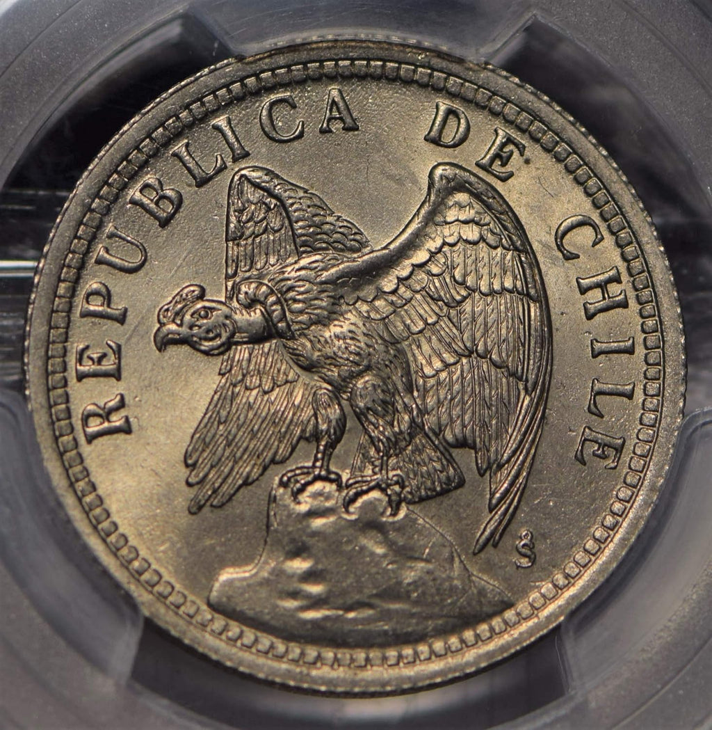 Collectible Coin Chile 1933 Peso Andean Condor animal PCGS MS66 rare this grade PC0778