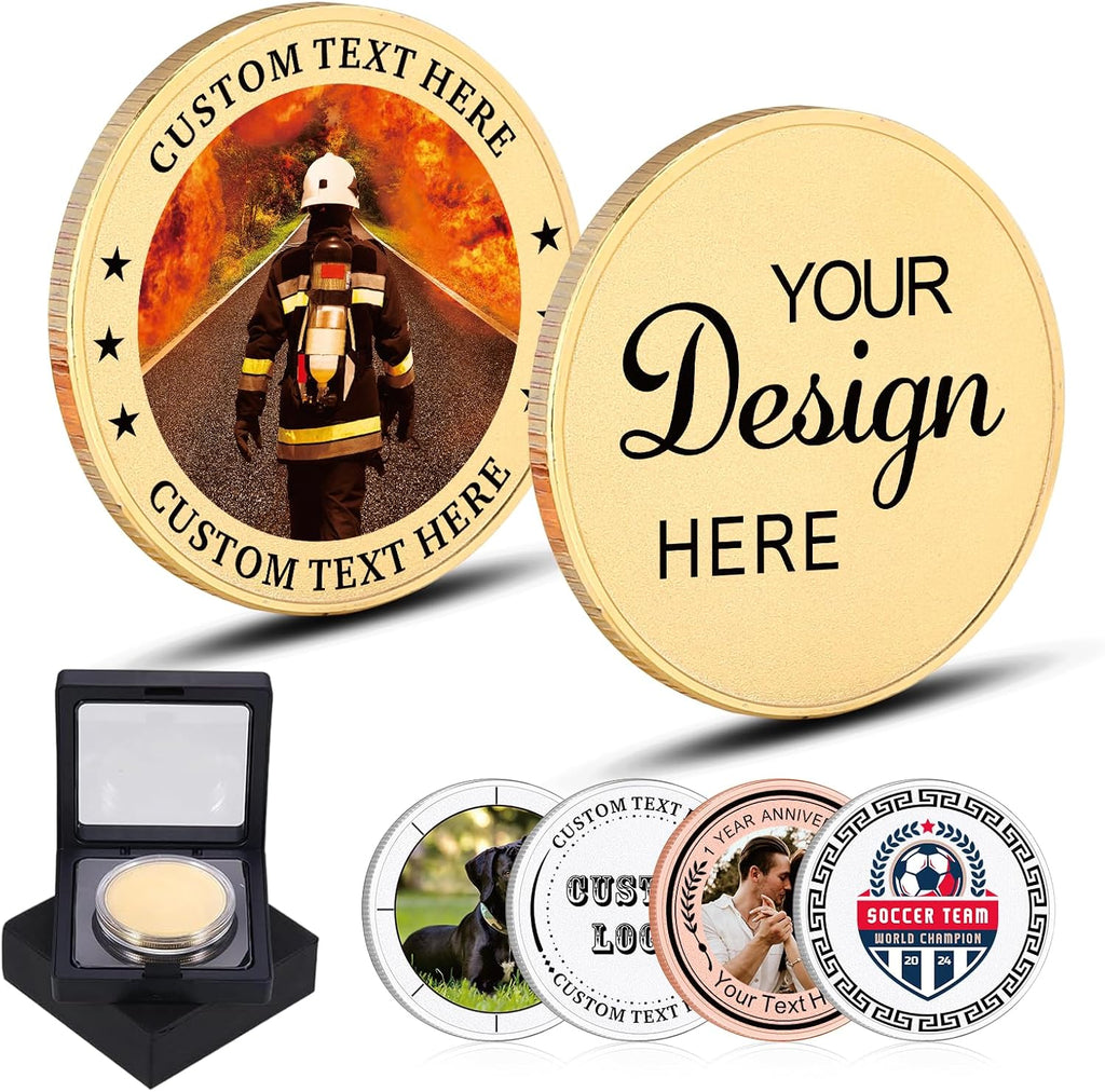 Custom Challenge Coin with Logo Text Photo – Personalized Double-Sided Metal Coin for Men Women (20)