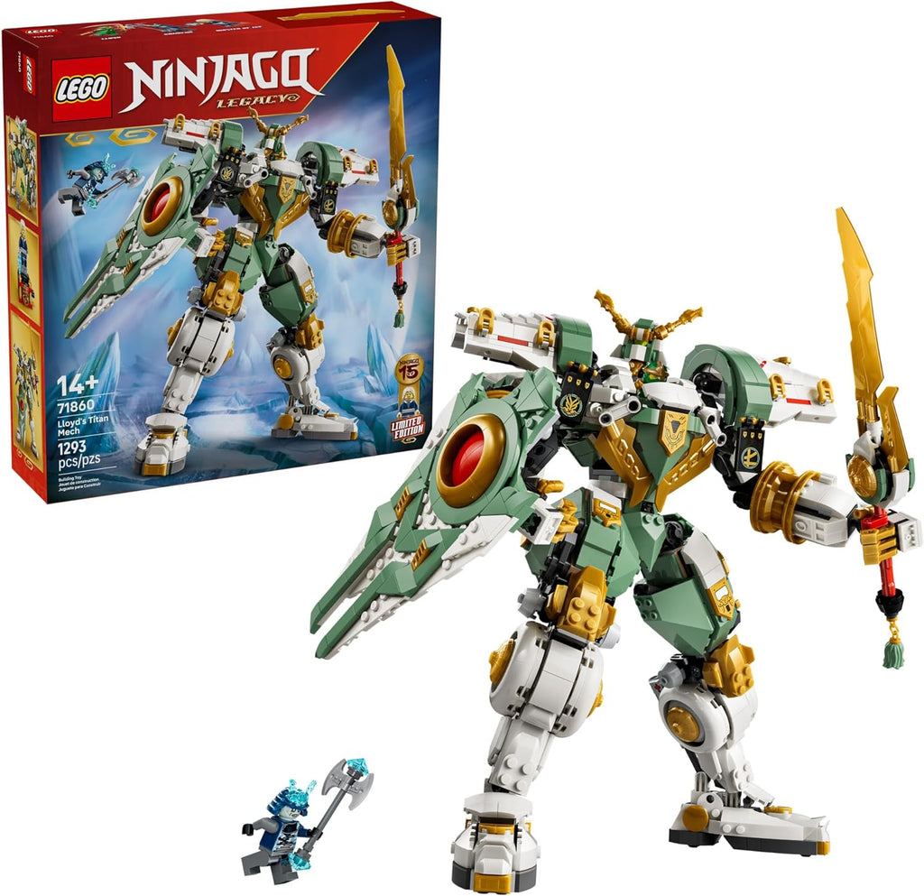 LEGO NINJAGO Lloyd's Titan Mech 15th Anniversary Building Toy - Collectible Mech Set for Boys & Girls, Ages 14+ - Display as Bedroom Decor - Gift for Birthdays - 71860