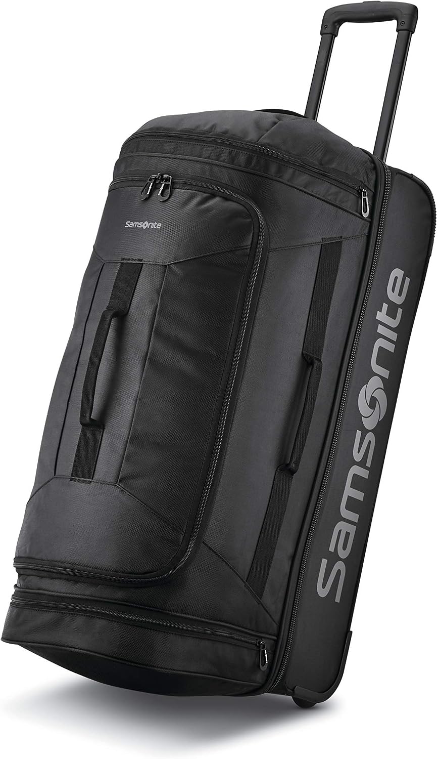 Samsonite Andante 2 Wheeled Duffel Bag – 28-Inch Durable Rolling Luggage with Inline Skate Wheels, Push-Button Handle & Spacious Compartments – Travel-Friendly and Lightweight - All Black