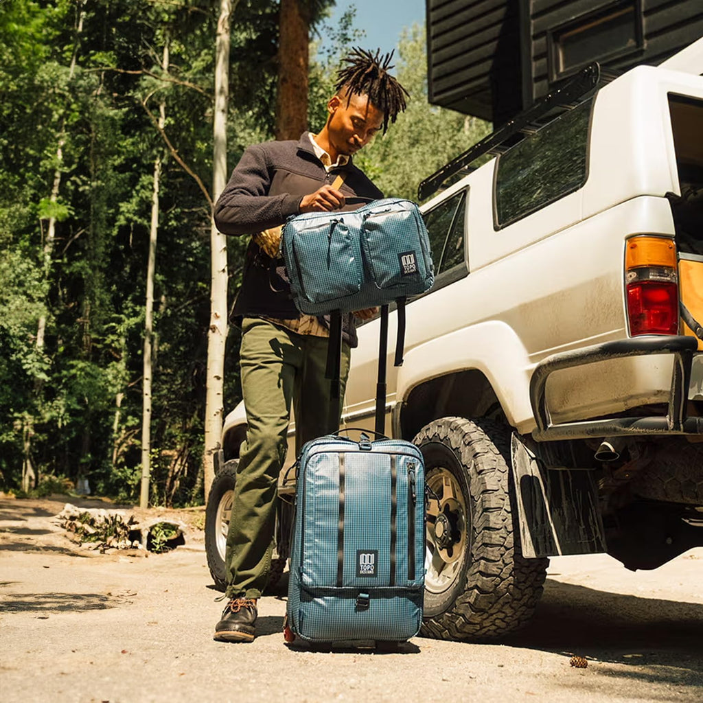 Topo Designs Apex Global Travel Roller Bag, Nylon Ripstop Fabric, Weatherproof Carry-on Rolling Suitcase, Made with 100% Recycled Materials