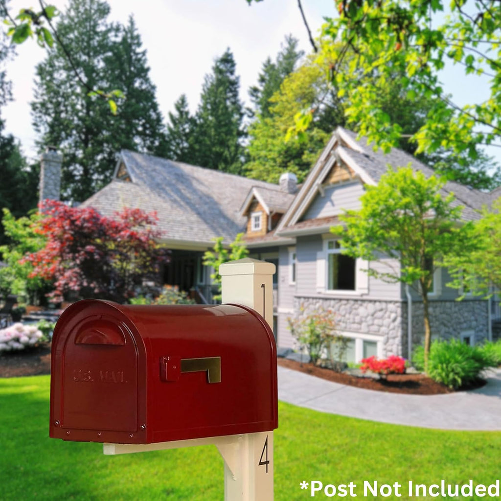 Special Lite Modern Dylan Curbside Mailbox - Wine Aluminum Mailbox for Post Mount - SCD-1008-WIN