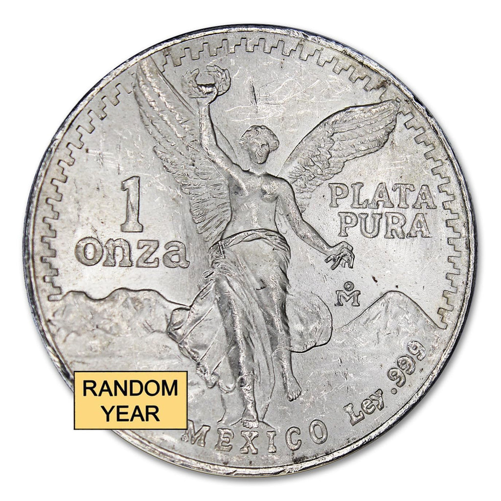 1982 - Present (Random Year) 1 oz Mexican Silver Libertad Coin Brilliant Uncirculated with Certificate of Authenticity - Moneda de Plata Pura de Ley 1 Onza Seller BU