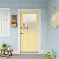 36' x 80' Exterior Dutch Entry Door (Front/Outside) - 1.75' Solid Pine with 1-Lite Glass, Half Panel,Interior Doors Slab for Home Entryway/Back w/4 Hinges+1 Latch +1 Slab+1 Lock Set