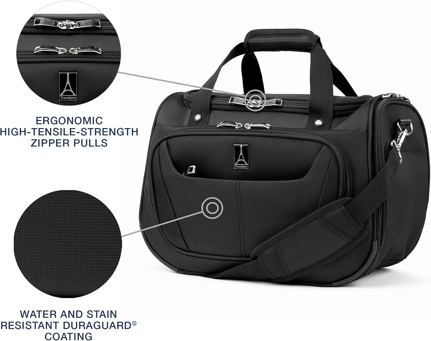 Travelpro Maxlite 5 Softside 2pc Set Expandable Carry On Luggage with 4 Spinner Wheels/Soft Underseat Tote, Lightweight Suitcase, Men and Women, Black
