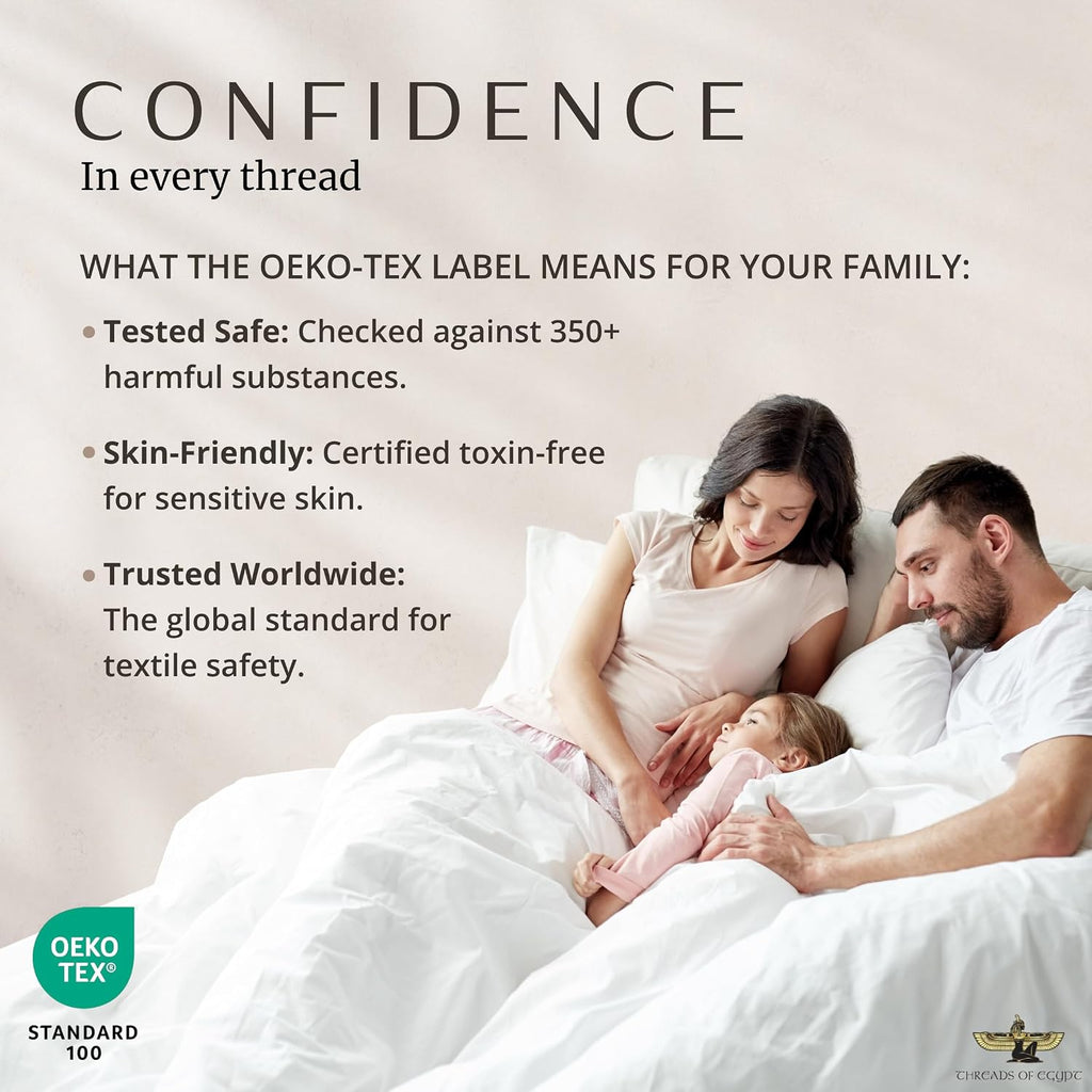 100% Egyptian Cotton Sheets Split King Size | 1200 Thread Count | CEA Gold Seal Certified | Ultra Soft | Cooling for Hot Sleepers | 18' Deep Pocket | Split King Size [Dune]