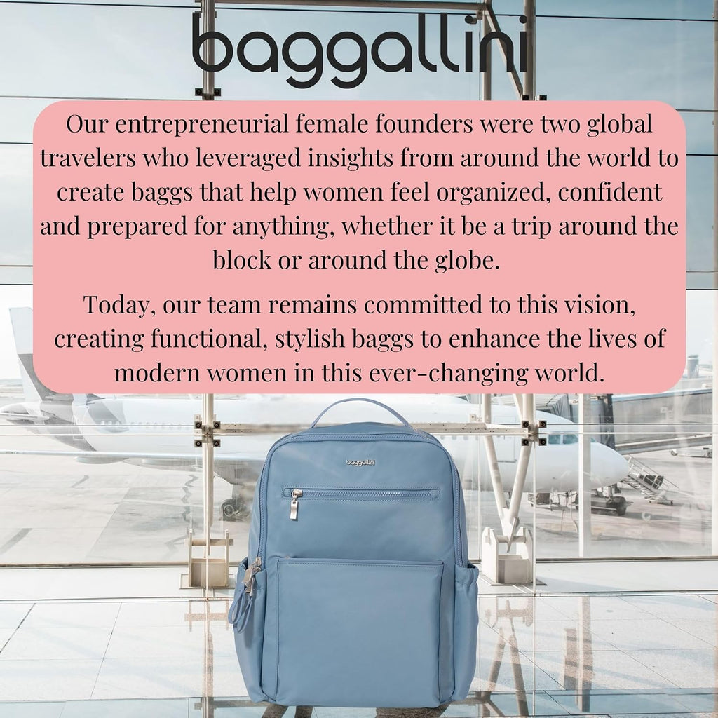 Baggallini Tribeca Expandable Laptop Backpack - 15'x11' Lightweight Work Travel Bag w/Luggage Sleeve & RFID