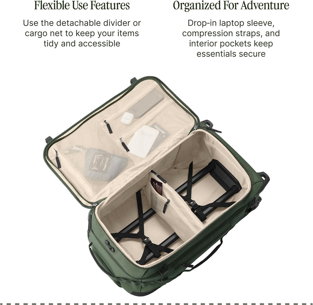 Eagle Creek Gear Warrior XE 2-Wheel Luggage to Keep Travel Items Organized - Smooth Rolling Wheels - Telescoping Handle - Padded Laptop Pocket - Jungle Green - 27'