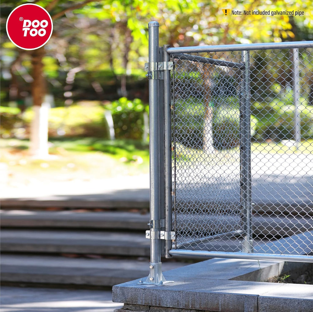 Chain Link Fence Post Flange - 2' Heavy Duty Round Post Base Bracket (6-Pack) Fits 1-7/8' Outer Diameter Fence/Mailbox/Flag Posts - Floor Mount Flange Kit