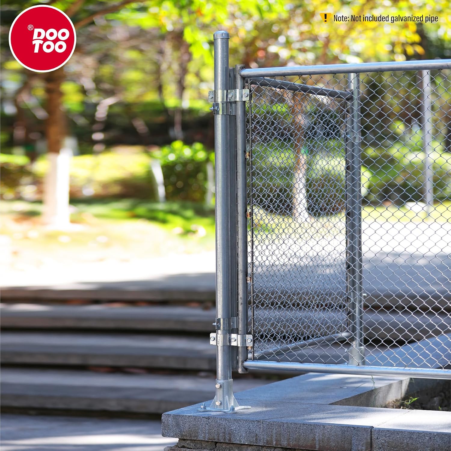 Chain Link Fence Post Flange - 2' Heavy Duty Round Post Base Bracket (6-Pack) Fits 1-7/8' Outer Diameter Fence/Mailbox/Flag Posts - Floor Mount Flange Kit