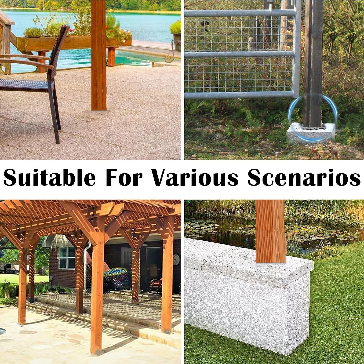 Stability Post Anchor Base Bracket, Wooden Mailbox Railing Stand Base, Adjustable Post Support for Concrete for Temporary Shelters/Solar Panel Mounts(20pcs)