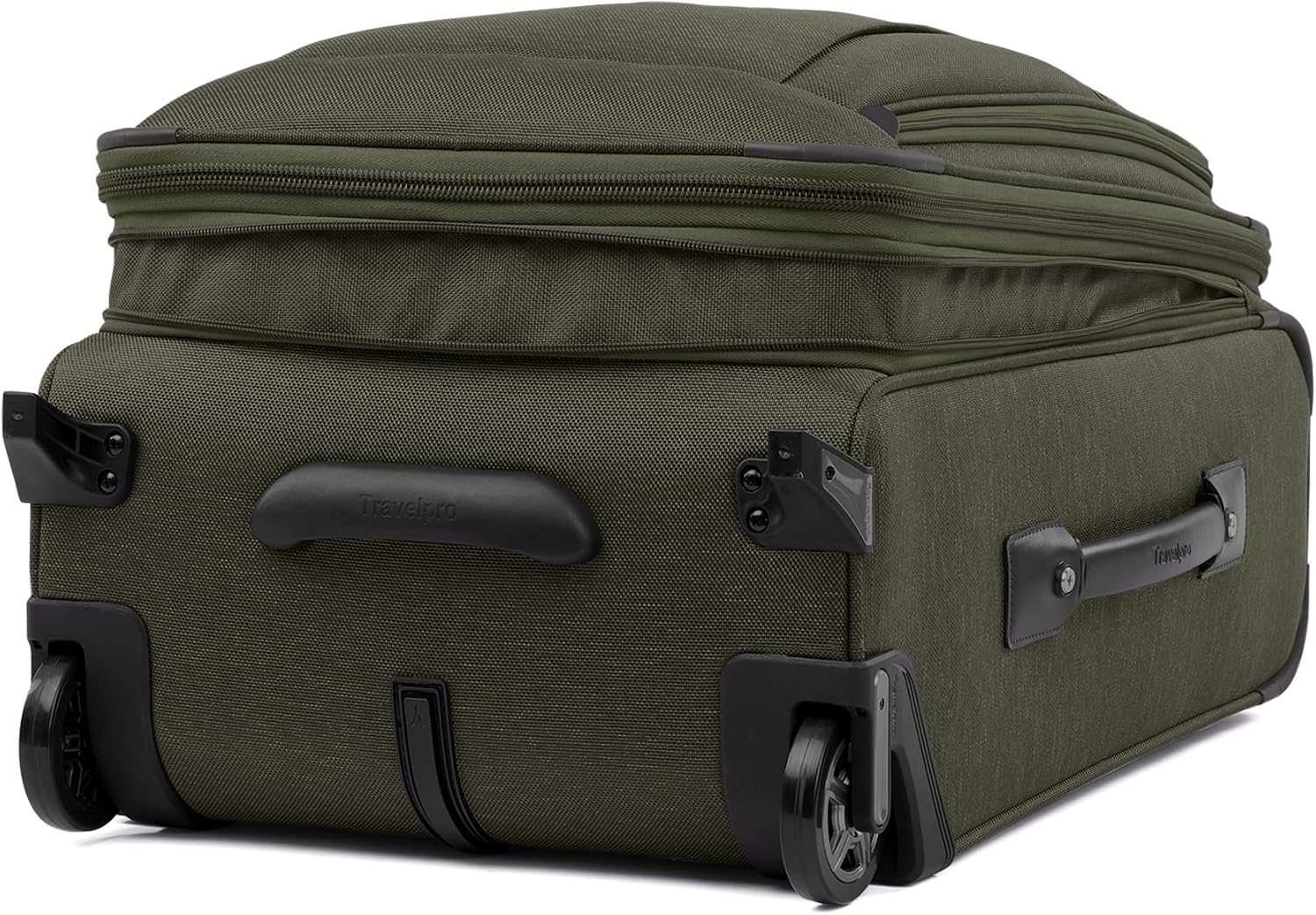 Travelpro Platinum Elite Softside Expandable Carry on Luggage, 2 Wheel Upright Suitcase, USB Port, Men and Women, Pilot Green, Carry On 22-Inch
