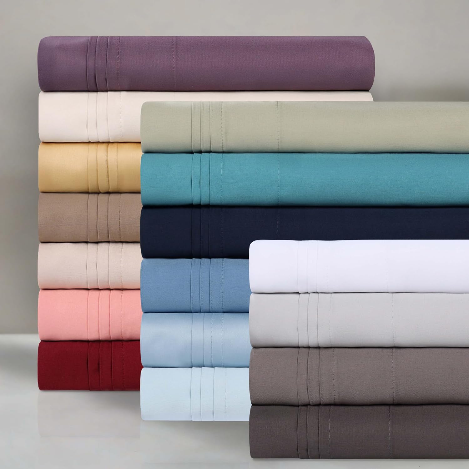 Superior Egyptian Cotton 4 Piece Sheet Set, Luxury 1000 Thread Count, Eco-Friendly, Sustainable Sheets, Ultra-Soft Basics, Solid, Deep Pocket Fitted Sheet, Flat Sheet, Pillowcases, Queen, Burgundy