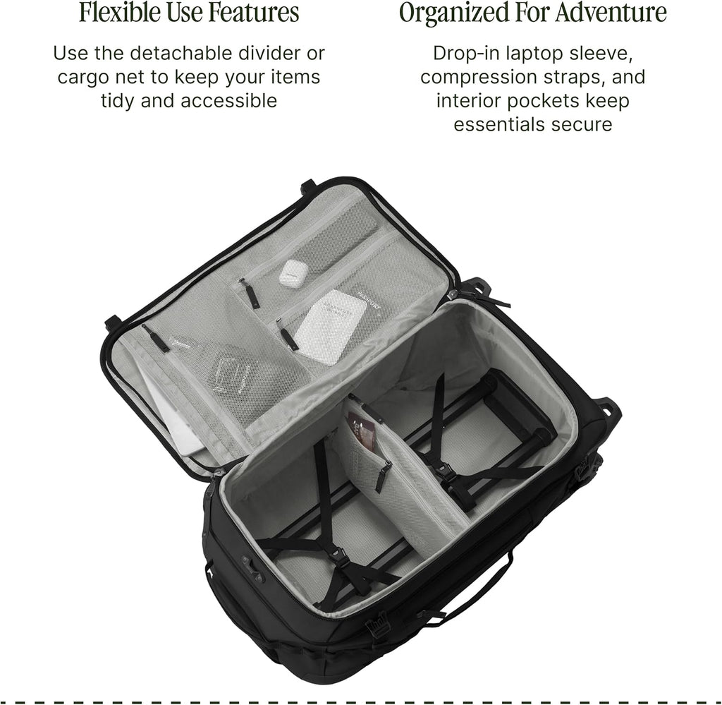 Eagle Creek Gear Warrior XE 2-Wheel Luggage to Keep Travel Items Organized - Smooth Rolling Wheels - Telescoping Handle - Padded Laptop Pocket - Black - 27'