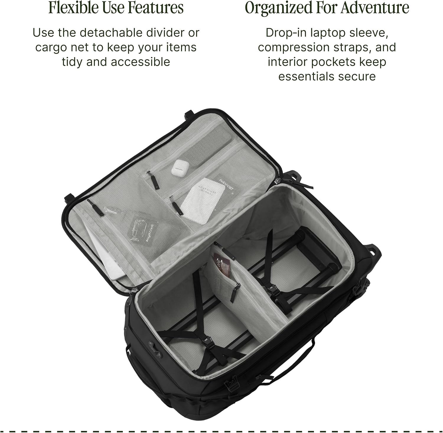 Eagle Creek Gear Warrior XE 2-Wheel Luggage to Keep Travel Items Organized - Smooth Rolling Wheels - Telescoping Handle - Padded Laptop Pocket - Black - 27'