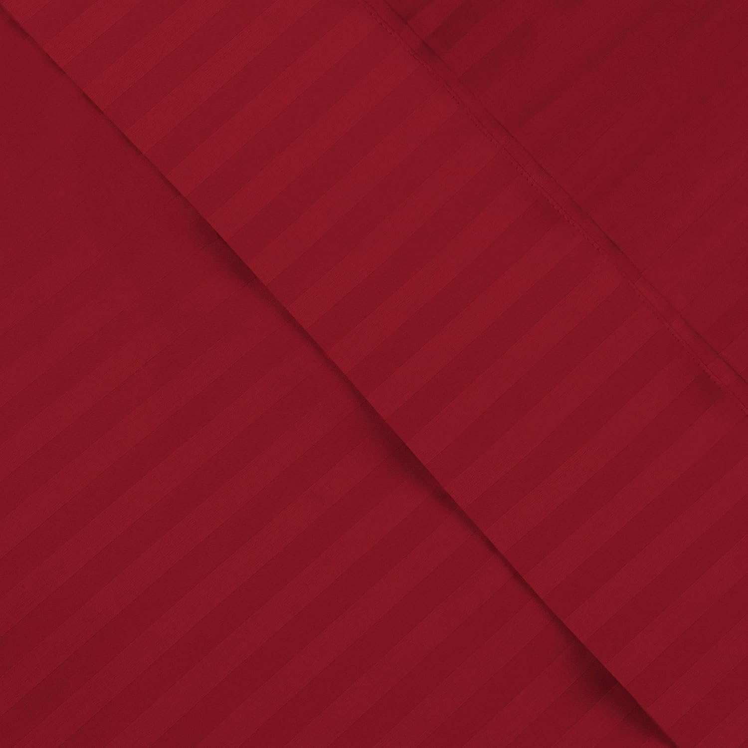 Superior Egyptian Cotton 300 Thread Count Bed Sheet Set, 2 Elastic Deep Pocket Fitted Sheets, 1 Flat Sheet, 2 Pillowcases, Daily Sheets, Luxury Home Essentials, Striped, Split King, Burgundy
